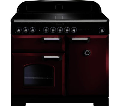 RANGEMASTER  Classic Deluxe 100 Electric Induction Range Cooker - Cranberry & Chrome